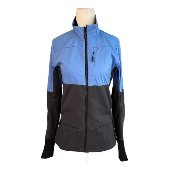 adidas Terrex Outdoor Xperior Jacket Real Blue Carbon Black Full Zip Softshell S - Picture 2 of 14